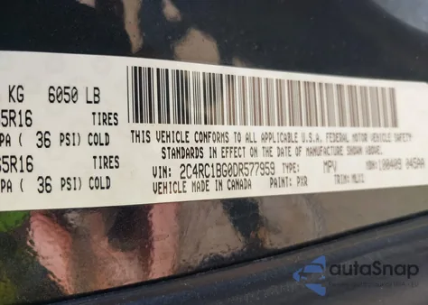 2013 Chrysler Town & Country Touring z USA, uszkodzony, nr VIN 2C4RC1BG0DR577959